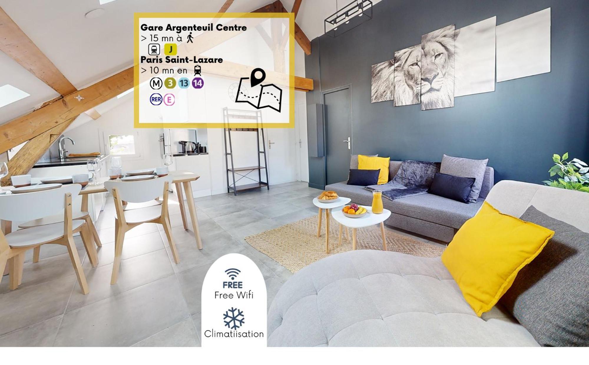 Magnifique Appartement- Proche Paris-Climatisation Argenteuil Eksteriør billede